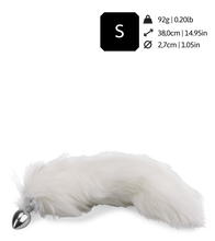 Load image into Gallery viewer, White fur fox tail anal plug