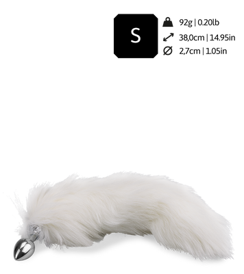 White fur fox tail anal plug