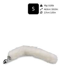 Load image into Gallery viewer, White vegan fur dog tail anal plug