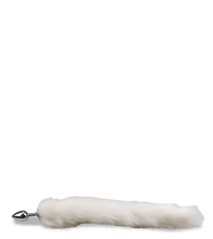 Load image into Gallery viewer, White vegan fur dog tail anal plug