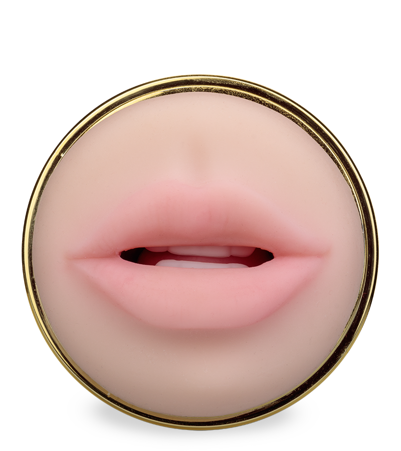 Wild vibrating mouth and pussy masturbator