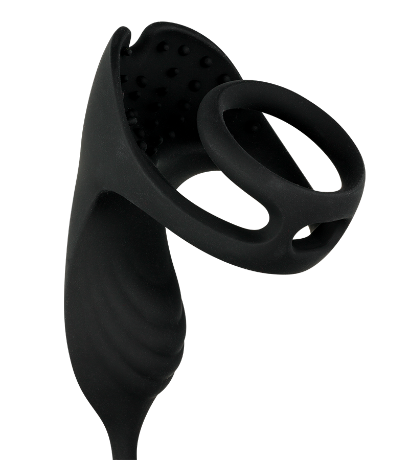 Wind vibrating and thrusting butt plug with cock ring and ball massager