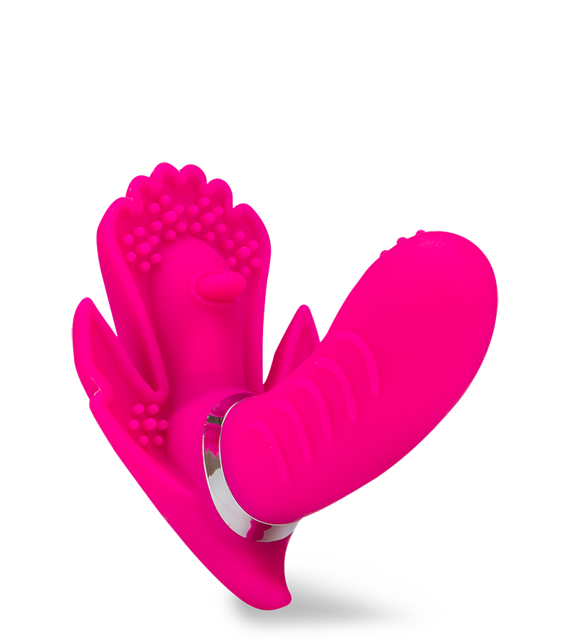 Wireless textured wearable dildo