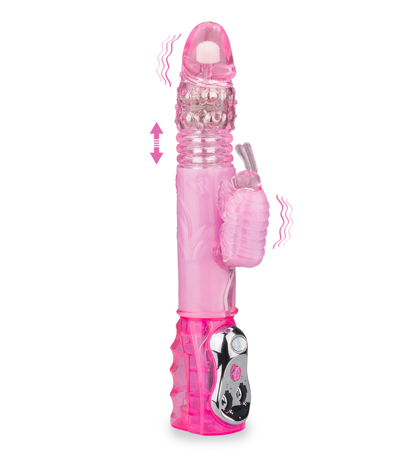 XL Butterfly thrusting rabbit vibrator