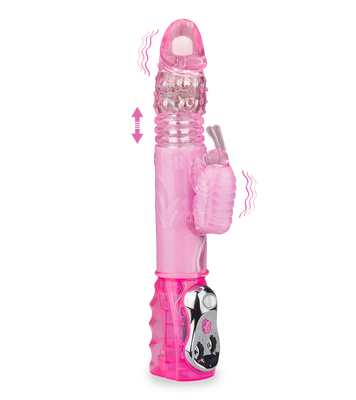 XL Butterfly thrusting rabbit vibrator