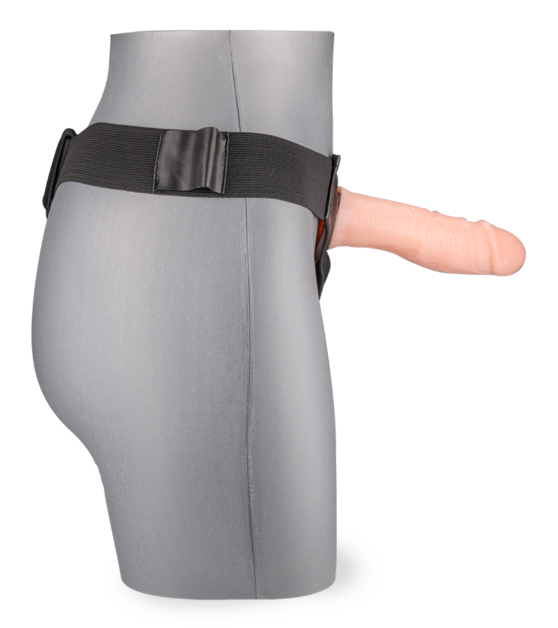 XXL vibrating hollow strap on