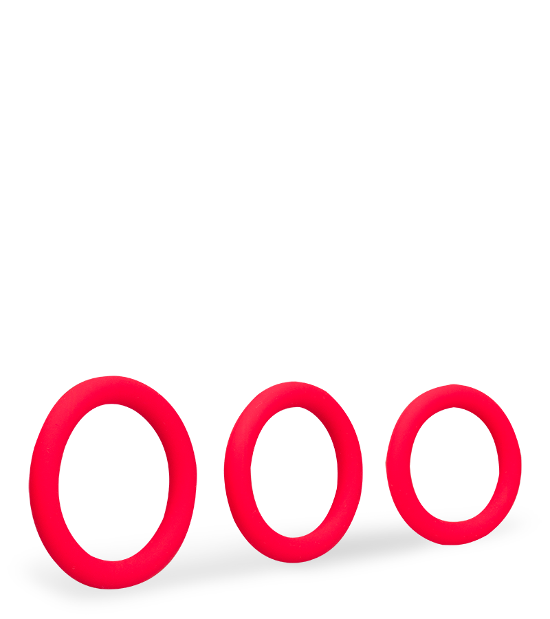 Zoom set of three medical-grade silicone cock rings