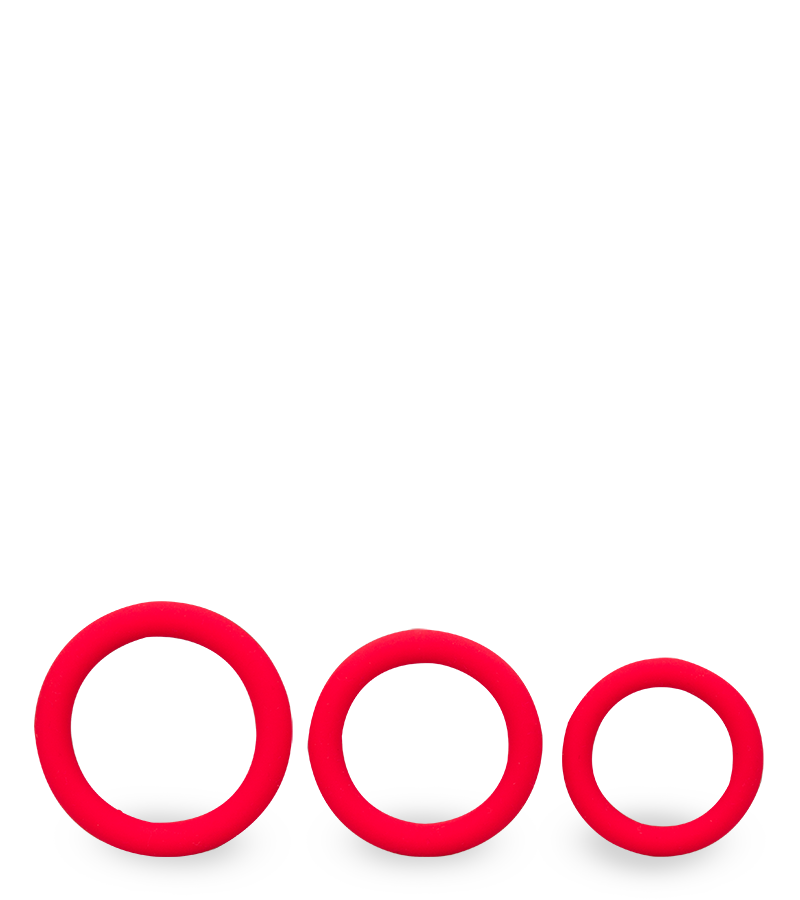 Zoom set of three medical-grade silicone cock rings
